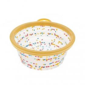 Сгъваема силиконова купичка за кучета и котки Ferribiella Confetti Bowl -  16x 6.6 см, 750 мл